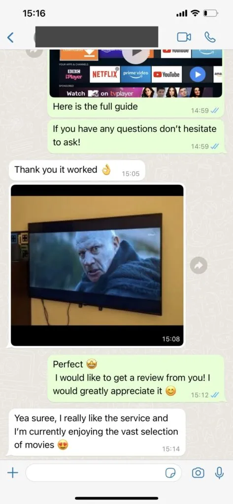 AlwaysTivi IPTV WhatsApp setup screenshot 1